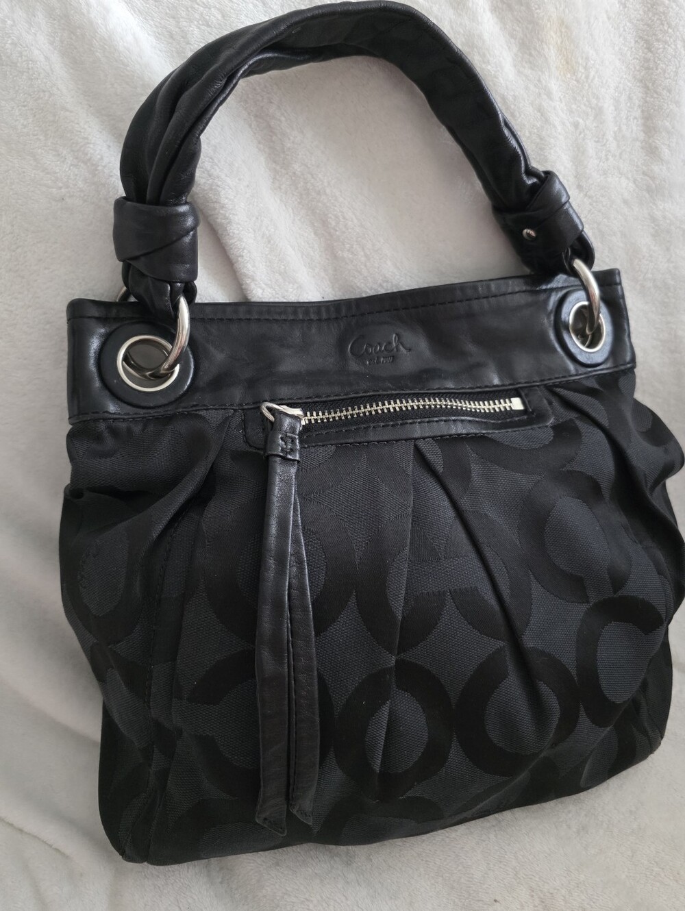 Y2k Coach Canvas C Parker Shoulder Bag Black Vintage Gothic Coquette Crossbody